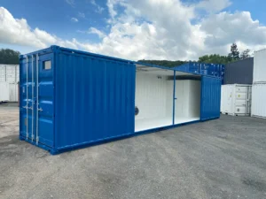 40pieds-Highcube-vendeur-de-container-eurobox Conteneur 40 pieds modifié avec cloison et porte coulissante pour un accès optimisé