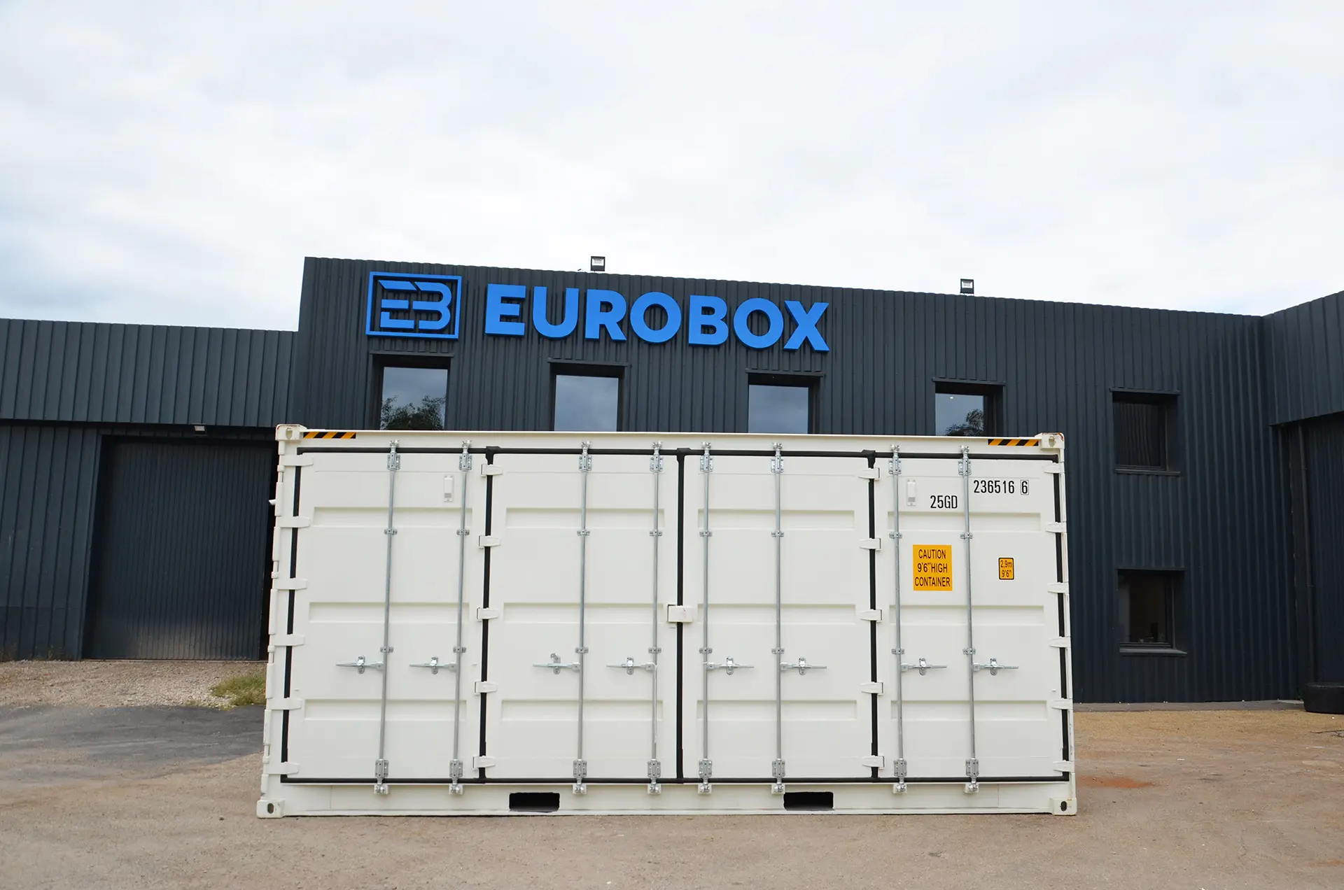 Container open side high cube, acheter un conteneur neuf blanc avec Eurobox